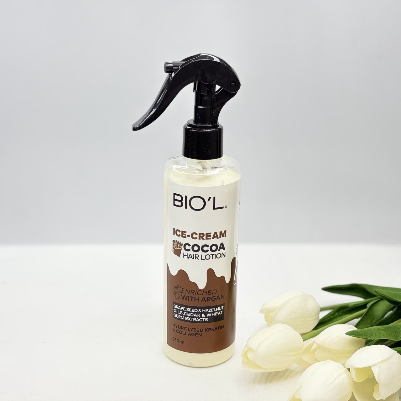 بستنی و لوسیون مناسب موهای آسیب دیده بیول biol (بدون ابکشی)رایحه شکلاتی250 میل