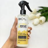 بستنی و لوسیون مرطوب کننده مو بیول Biol (بدون ابکشی) رایحه بیسکوییت 250میل