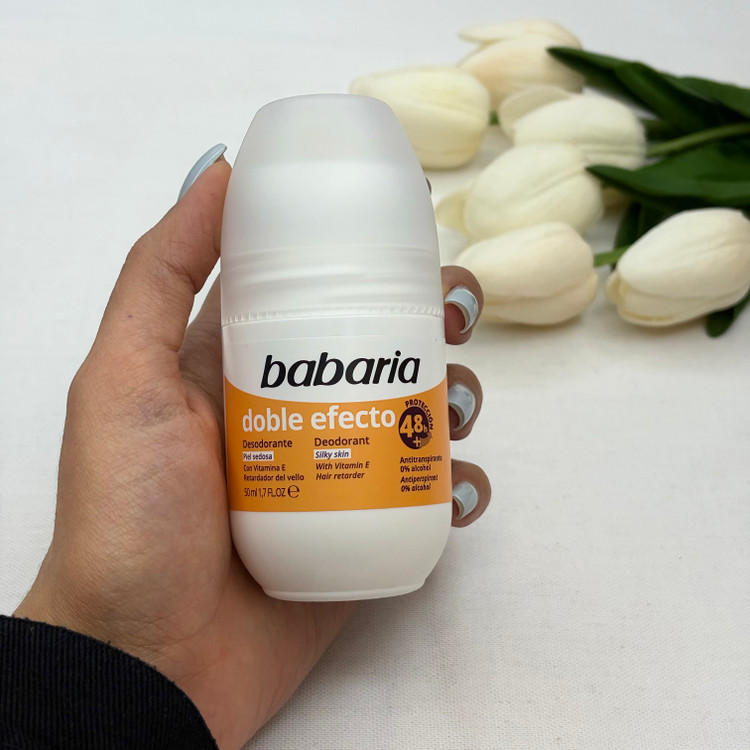 مام رول گیاهی خوشبو کننده و محافظ پوست بدن آنتی باکتریال ضد عرق بدون الکل دارای خاصیت کاهش رشد مو 48 ساعته مدل دوبل افکتو نارنجی