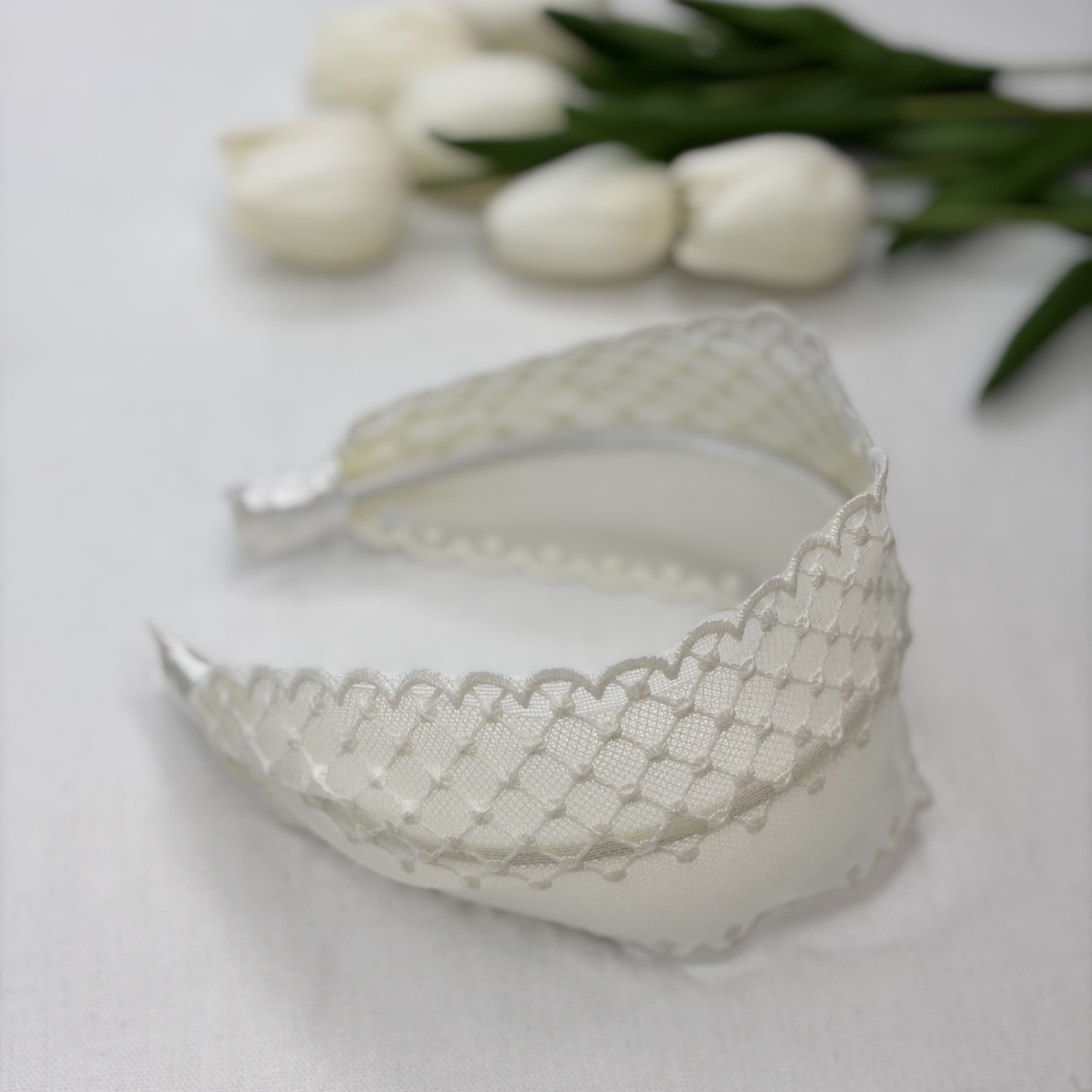 تل مو دانتل گیپور وارداتی سفید7cm