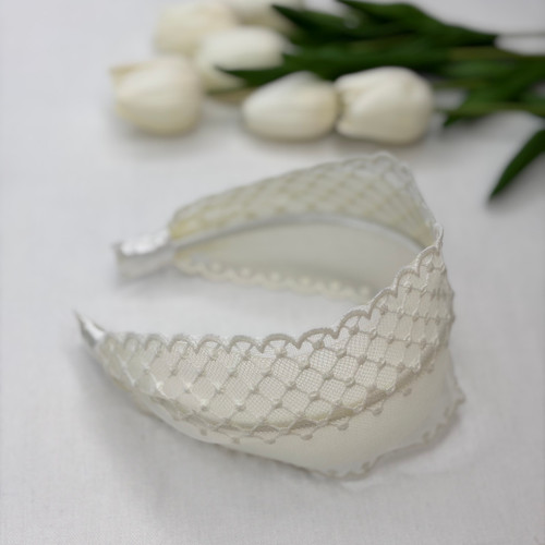 تل مو دانتل گیپور وارداتی سفید7cm
