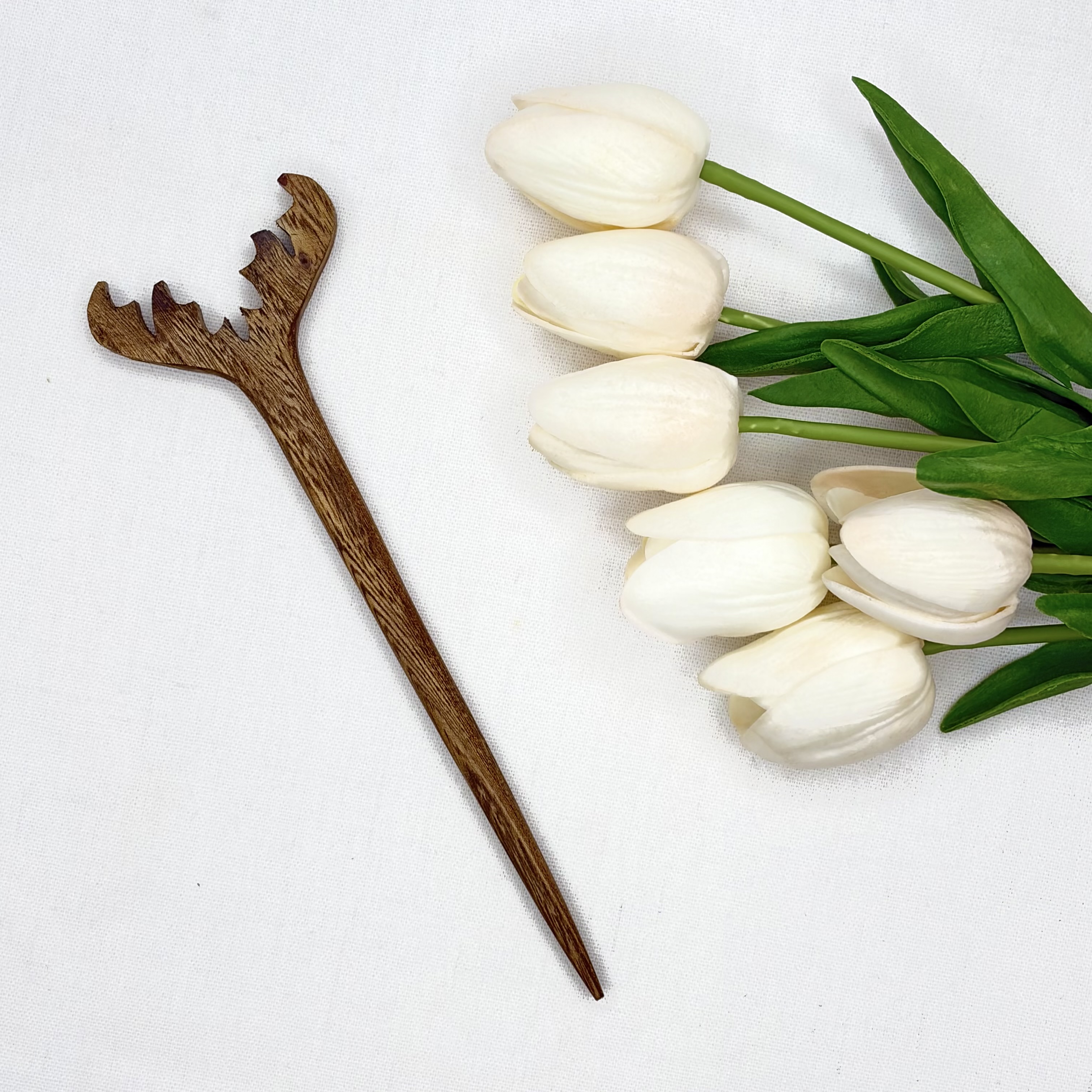 کانزاشی چوب گردوی دست ساز طرح شاخ گوزن