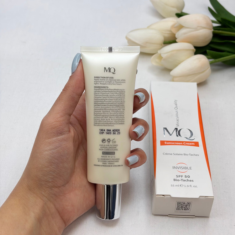 ضدآفتاب روشن کننده بایوتچ بدون رنگ ام کیو INVISIBLE (spf50 Bio-Taches)