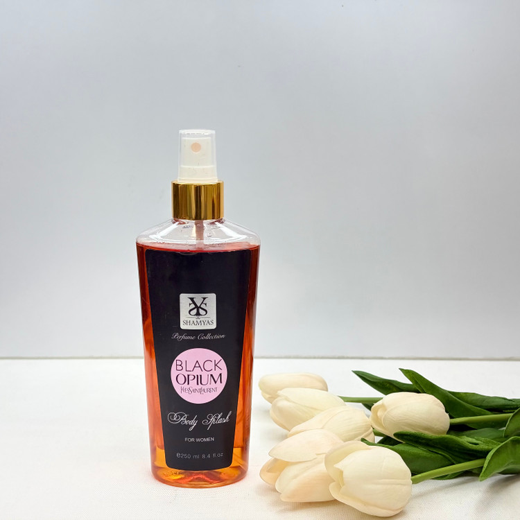 بادی اسپلش ادکلنی رایحه بلک اوپیوم ysl black opiumشمیاس250 ml