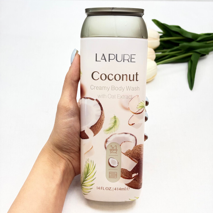 شامپو بدن کرمی رایحه نارگیل coconut و حاوی عصاره جو دوسر LAPURE لپیور ۴۱۴میل