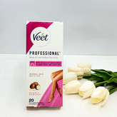 نوار مو بر ویت Veet مدل Professional مناسب پوست معمولی بسته 20 عددی همراه با پد روغن ضدالتهاب