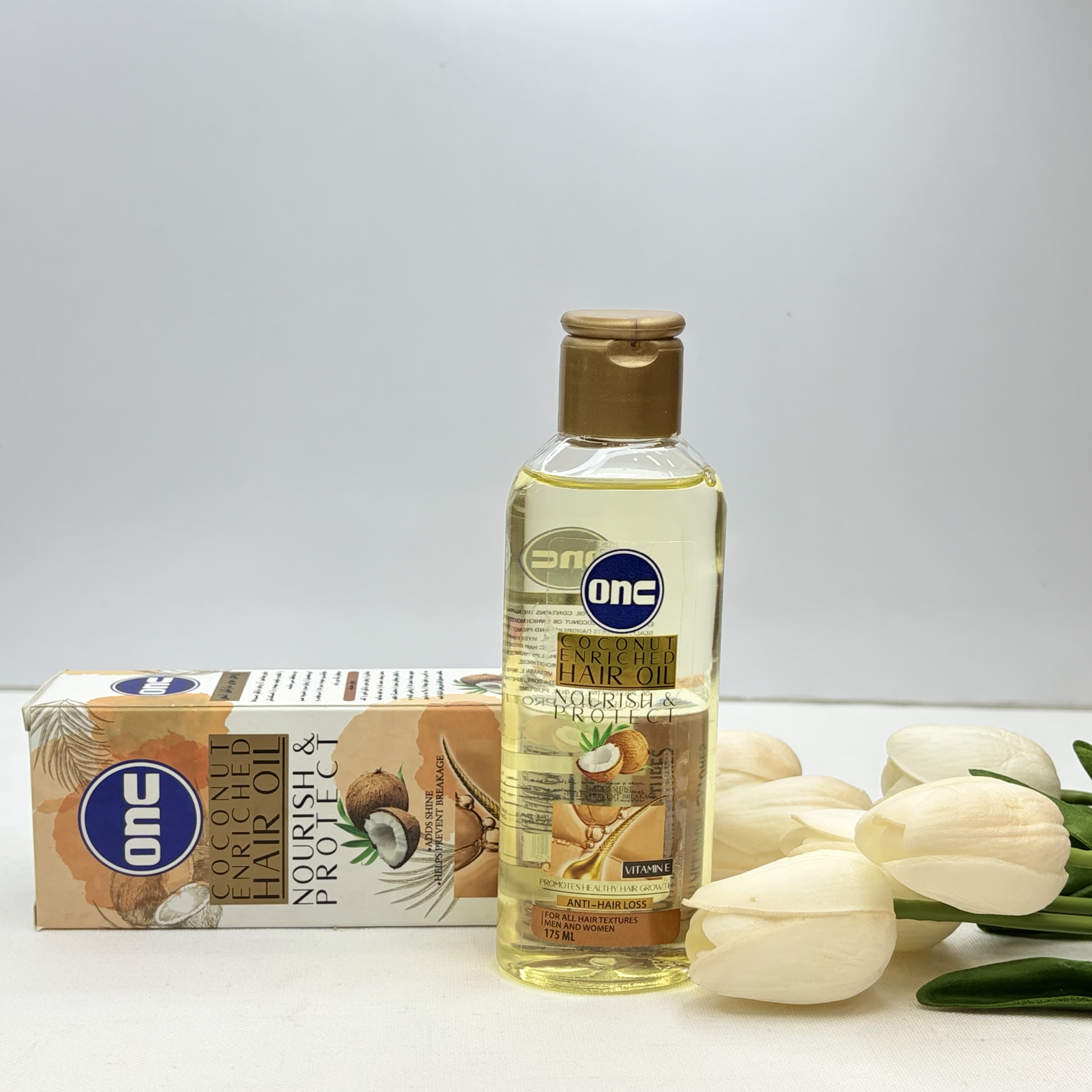 روغن طبیعی بدن و صورت و مو‌ نارگیل انس onc حجم۱۷۵ میل