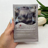 شامپو رنگ مو ژله ای ساشه ای رنگ نقره ای شماره T.02برند تاپ سنس TOP SENSE حجم ۳۰میل