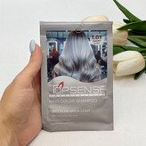 شامپو رنگ مو ژله ای ساشه ای رنگ دودی شماره T.03برند تاپ سنس TOP SENSE حجم ۳۰میل
