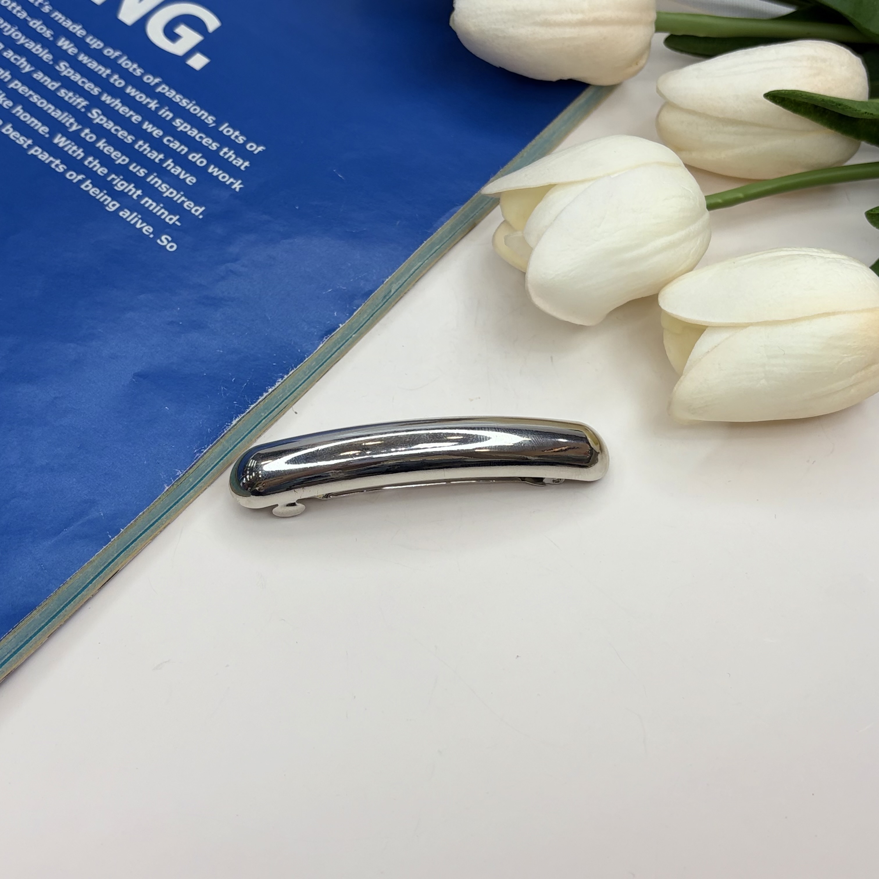 کلیپس فرانسوی فلزی طرح ساده و‌ مینیمال11cm