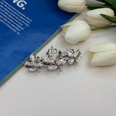 کلیپس فرانسوی فلزی طرح برگ درخت افرا رنگ نقره ای8/5cm