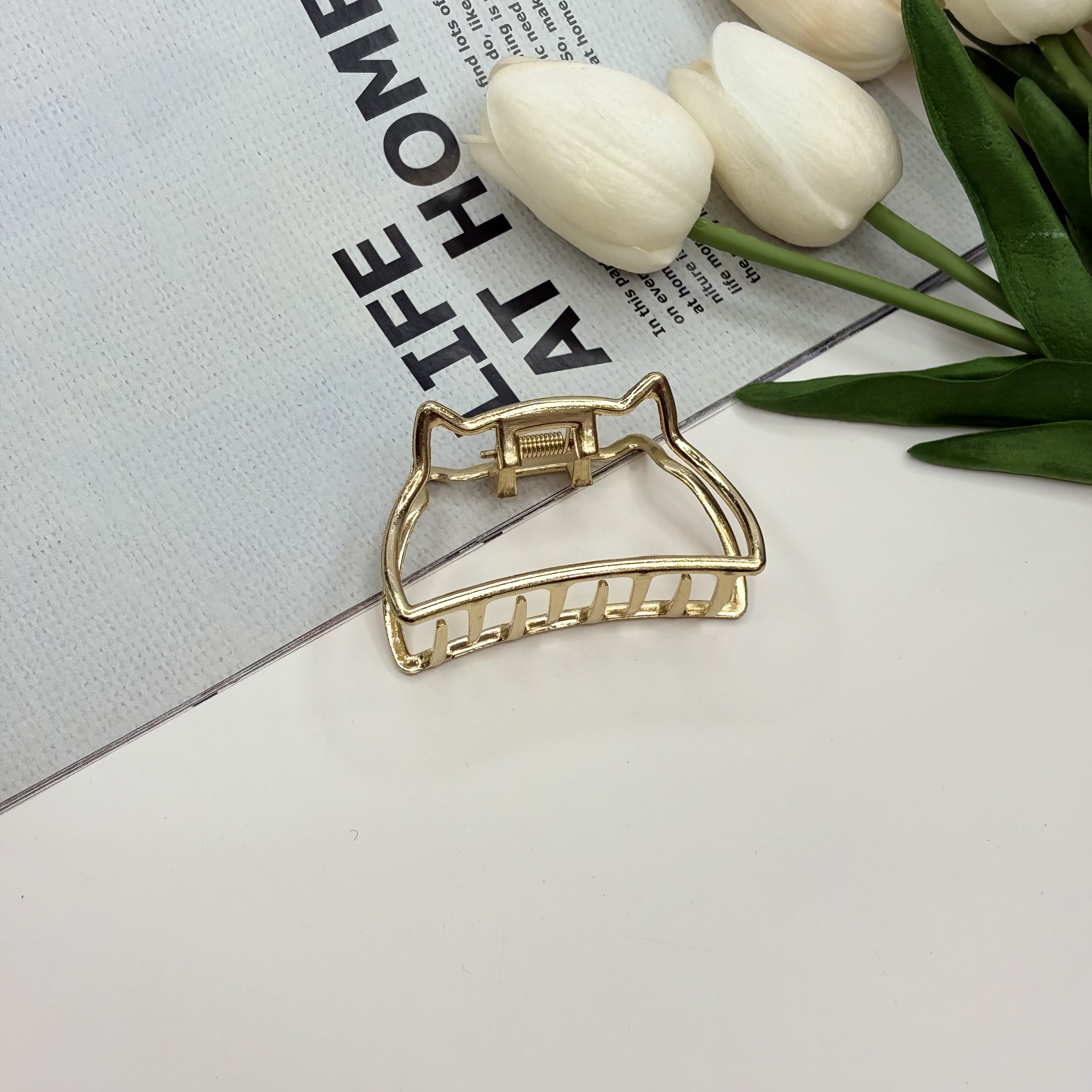کلیپس فلزی طرح گربه براق کیفیت عالی وارداتی 7cm