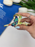 کلیپس فلزی طلایی براق پروانه میناکاری با کیفیت عالی وارداتی سایز بزرگ11/5cm