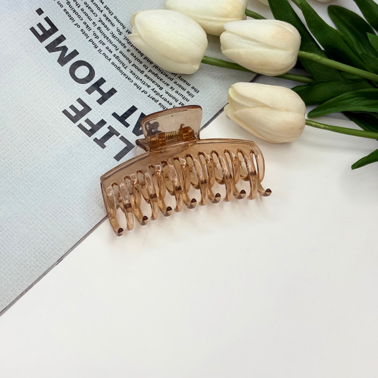 کلیپس شیشه ای براق دو چنگکی با کیفیت عالی وارداتی ۸cm
