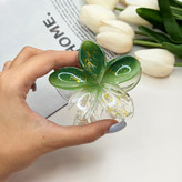 کلیپس پلومریا دو رنگ شیشه ای براق ماربل رگه طلایی کیفیت عالی وارداتی7cm