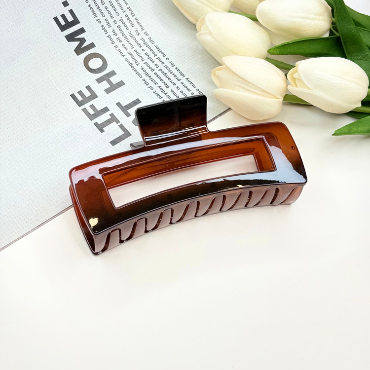 کلیپس طرح مستطیل بزرگ توخالی براق بوفینی نشکن با کیفیت وارداتی سایز 13cm