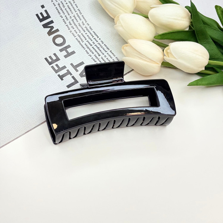 کلیپس طرح مستطیل بزرگ توخالی براق بوفینی نشکن با کیفیت وارداتی سایز 13cm