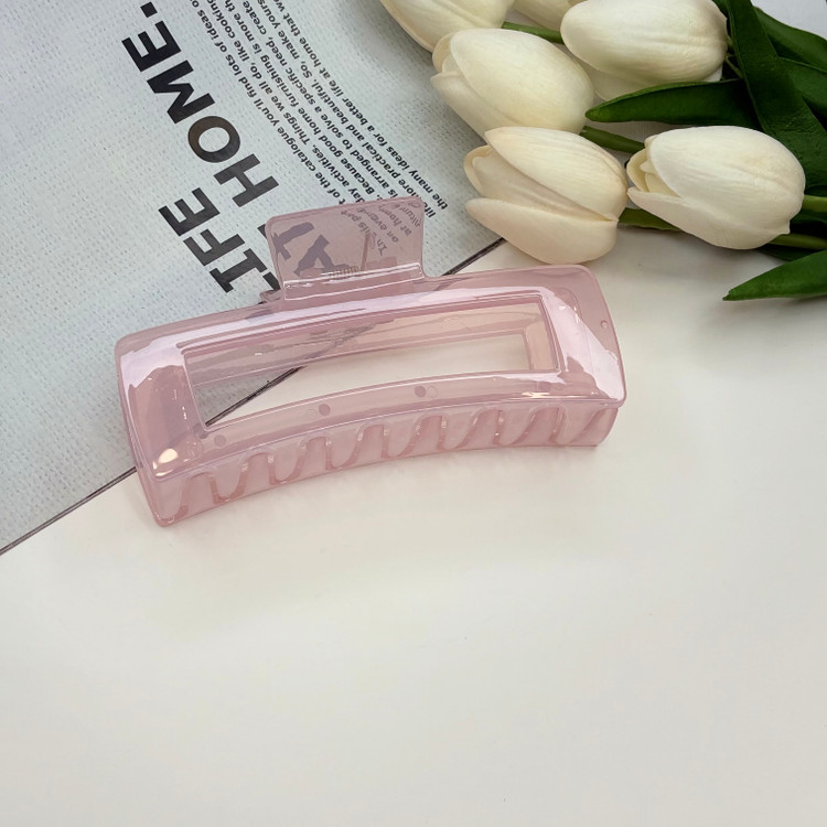 کلیپس طرح مستطیل بزرگ توخالی براق بوفینی نشکن با کیفیت وارداتی سایز 13cm