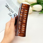 کلیپس طرح مستطیل بزرگ توخالی براق بوفینی نشکن با کیفیت وارداتی سایز 13cm