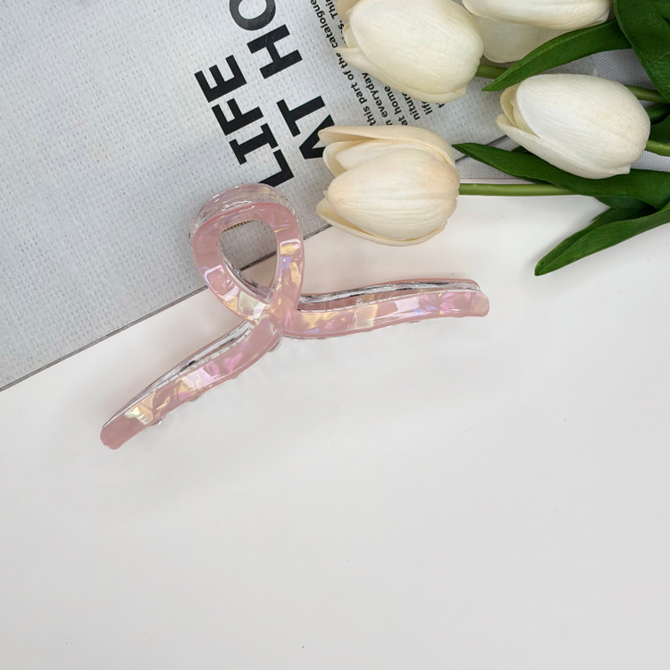 کلیپس پاپیونی خطی نشکن طرح ماربل صدفی با کیفیت عالی وارداتی دو لایه12cm