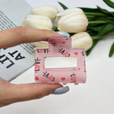 کلیپس مستطیل توخالی یخی مات طرح love عشق 5cm