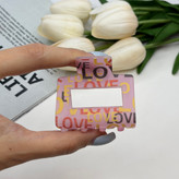 کلیپس مستطیل توخالی یخی مات طرح love عشق 5cm