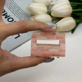 کلیپس مستطیل توخالی یخی مات طرح love عشق 5cm
