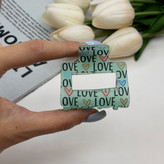 کلیپس مستطیل توخالی یخی مات طرح love عشق 5cm