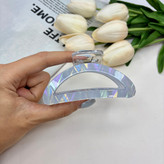 کلیپس نیم دایره ماربل براق صدفی دوتکه وارداتی با کیفیت سایز 8CM