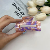 کلیپس مستطیل هلالی طرح دار ماربل صدفی نشکن 8cm