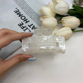 کلیپس مستطیل هلالی طرح دار ماربل صدفی نشکن 8cm