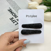 گیره مو انبری مشکی جفتی فول نگین شیک و وارداتی 6cm