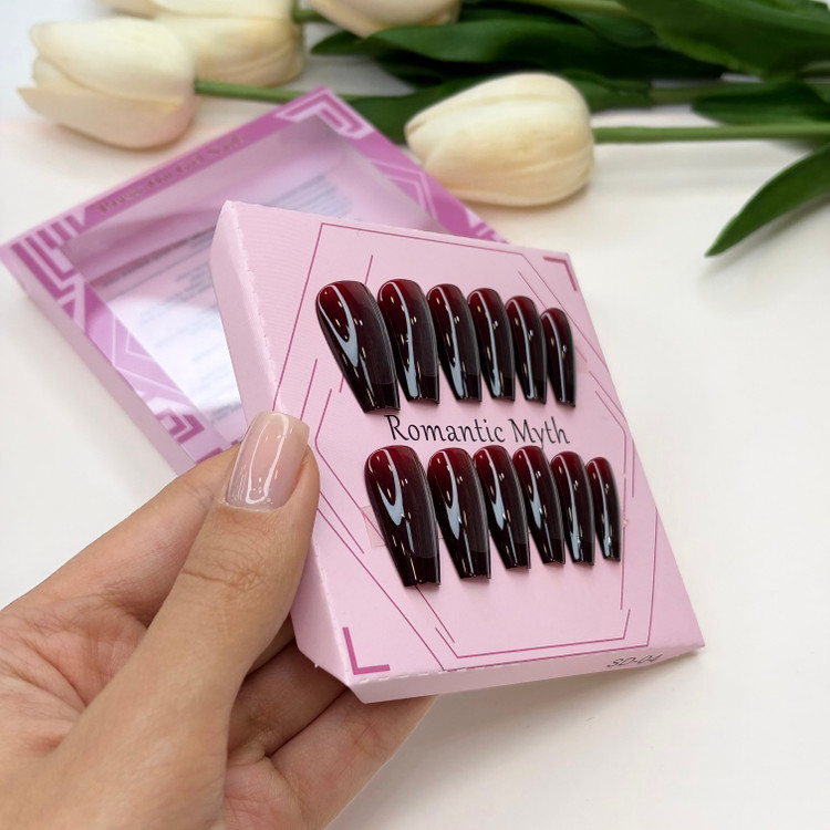ناخن مصنوعی آیس گربه ای رنگ زرشکی مشکی blood