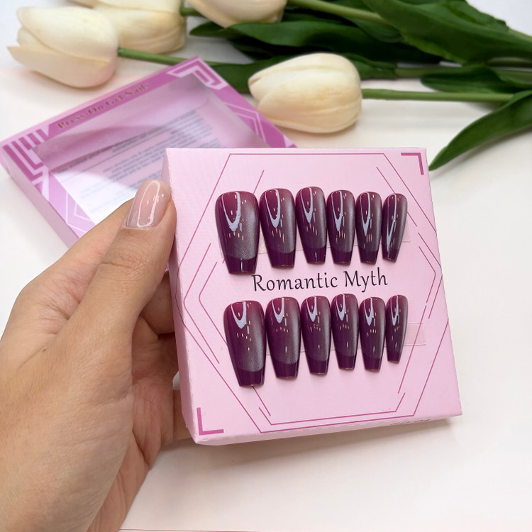 ناخن مصنوعی آیس گربه ای رنگ بادمجونی