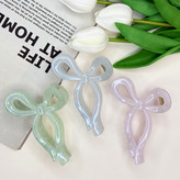 کلیپس شاین دار براق طرح پاپیون رنگ های پاستیلی بوفینی کیفیت عالی وارداتی 11cm