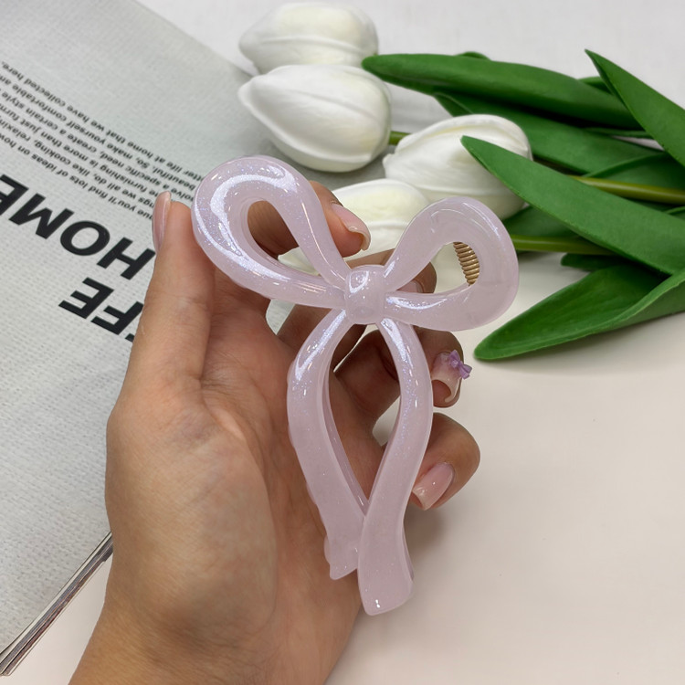 کلیپس شاین دار براق طرح پاپیون رنگ های پاستیلی بوفینی کیفیت عالی وارداتی 11cm