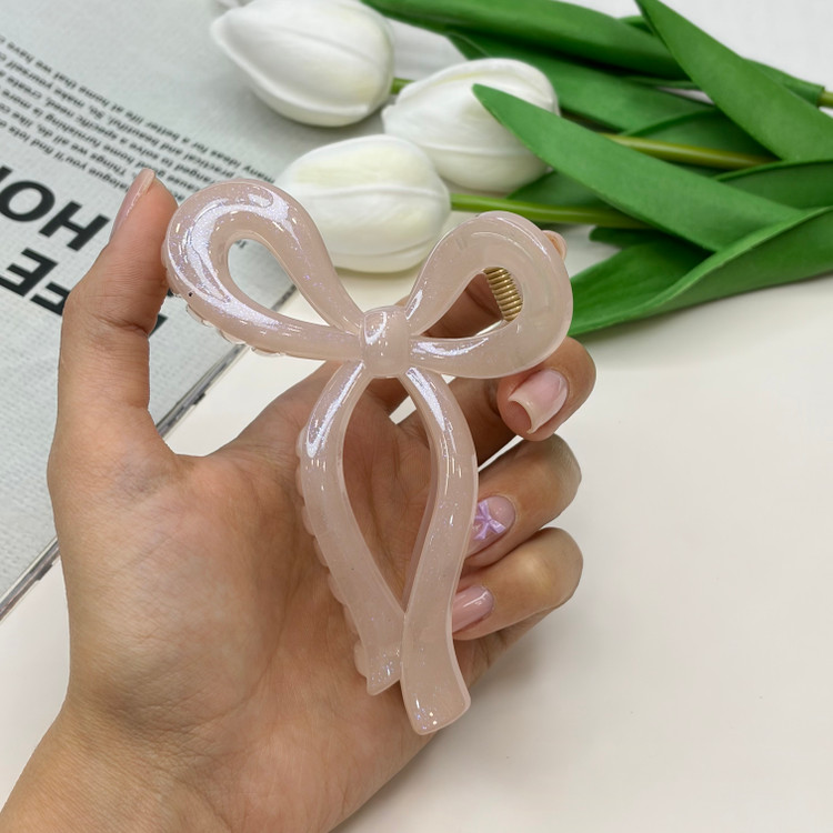 کلیپس شاین دار براق طرح پاپیون رنگ های پاستیلی بوفینی کیفیت عالی وارداتی 11cm