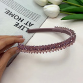 تل سر ساتن کریستال بافت رنگبندی تناژ کالباسی1cm