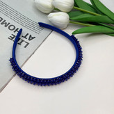 تل سر ساتن کریستال بافت رنگبندی تناژ آبی طوسی1cm