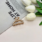 کلیپس فلزی نیم دایره فول نگین مروارید سایز کوچک4.5cm