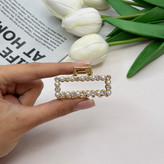 کلیپس فلزی مستطیلی فول نگین مروارید سایز کوچک4.5cm