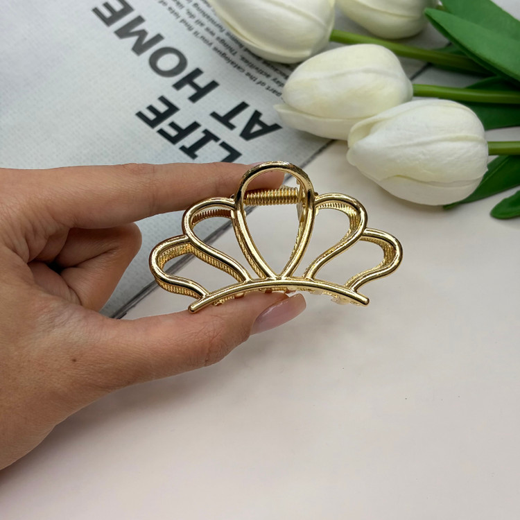 کلیپس فلزی طرحگل لوتوس براق وارداتی با کیفیت سایز7cm