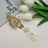 کلیپس فلزی آویزدار پروانه طرح پروانه نیمه رنگ براق7cm
