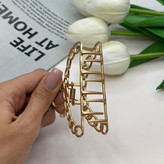 کلیپس فلزی آویزدار کریستال رنگ مات نیمدایره طرح کارتیه7cm