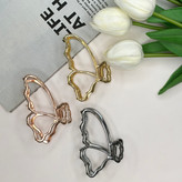 کلیپس فلزی طرح بال پروانه توخالی نیمه رنگ براق وارداتیی باکیفیت سایز7cm