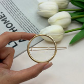 گیره مو طرح دایره فلزی طلایی براق سنجاق قفلی 6cm