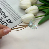 گیره مو سنجاق فلزی طرح دم ماهی مرواریدی6cm