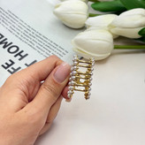 کلیپس فلزی طرح اشک فول نگین ومرواریدسایز3.5CM