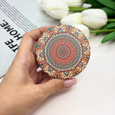 آینه جیبی دوطرفه طرح ماندلا دایره نیمهمات7cm
