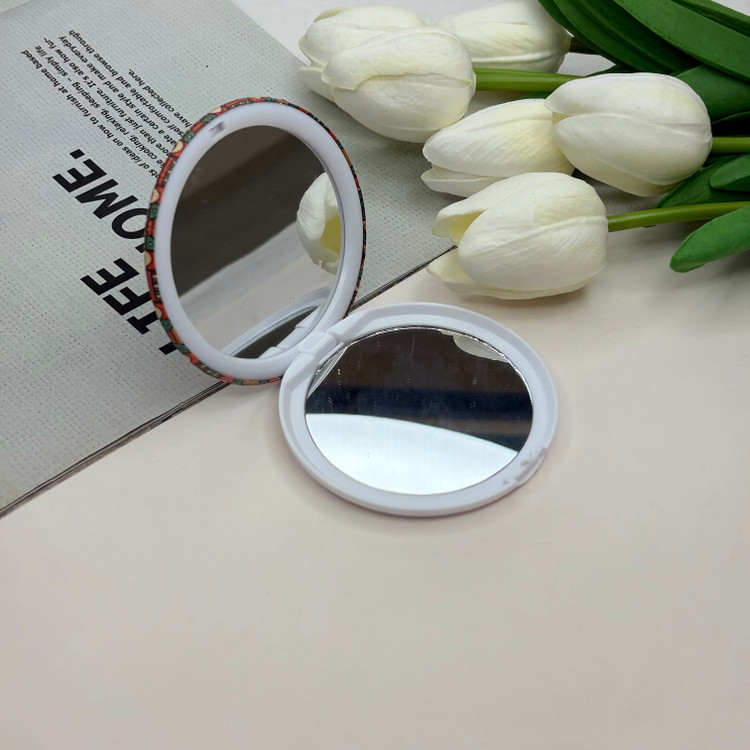 آینه جیبی دوطرفه طرح ماندلا دایره نیمهمات7cm